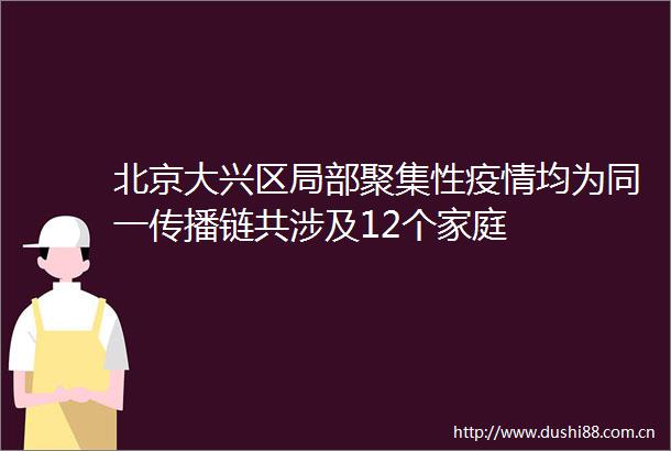 北京大兴区局部聚集性疫情均为同一传播链共涉及12个家庭