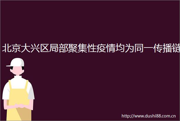 北京大兴区局部聚集性疫情均为同一传播链