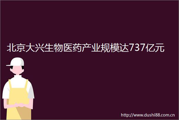 北京大兴生物医药产业规模达737亿元