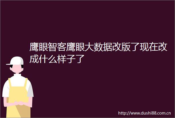 鹰眼智客鹰眼大数据改版了现在改成什么样子了