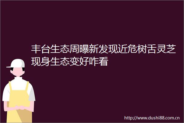 丰台生态周曝新发现近危树舌灵芝现身生态变好咋看