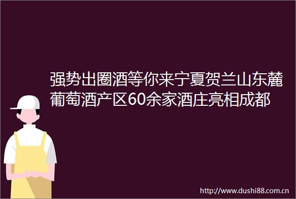 强势出圈酒等你来宁夏贺兰山东麓葡萄酒产区60余家酒庄亮相成都春糖