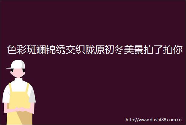 色彩斑斓锦绣交织陇原初冬美景拍了拍你