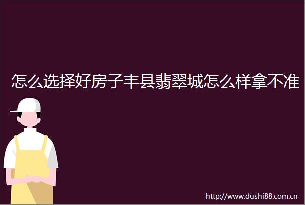 怎么选择好房子丰县翡翠城怎么样拿不准