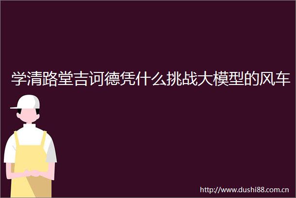 学清路堂吉诃德凭什么挑战大模型的风车