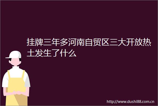 挂牌三年多河南自贸区三大开放热土发生了什么