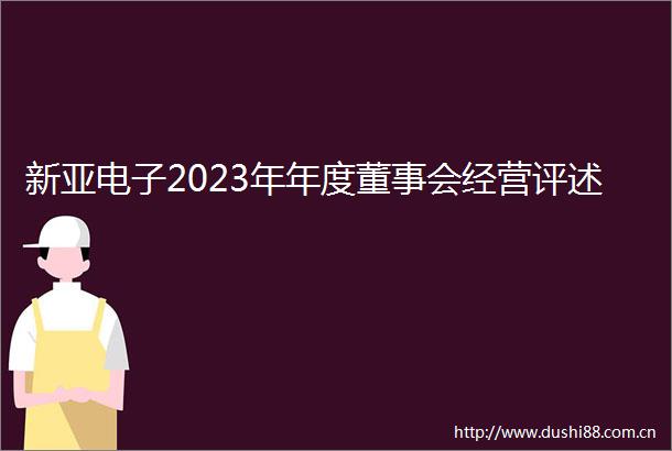 新亚电子2023年年度董事会经营评述