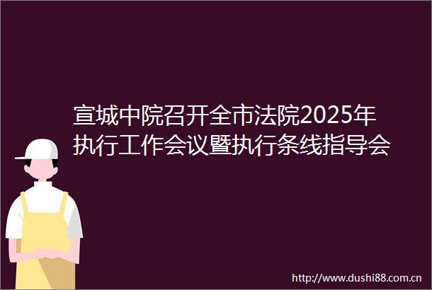 宣城中院召开全市2025年执行工作会议暨执行条线指导会