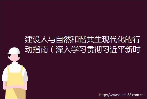 建设人与自然和谐共生现代化的行动指南（深入学习贯彻新时代特色社会主义思想）