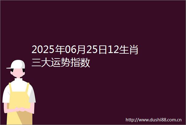 2025年06月25日12生肖三大运势指数