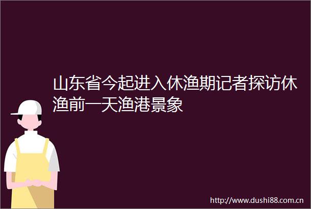 山东省今起进入休渔期记者探访休渔前一天渔港景象