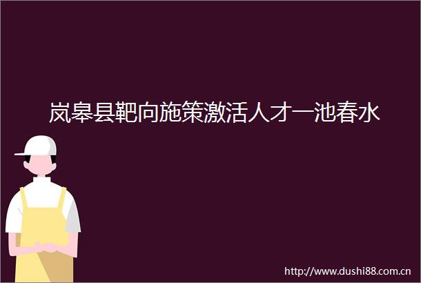 岚皋县靶向施策激活人才一池春水