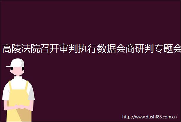高陵召开审判执行数据会商研判专题会