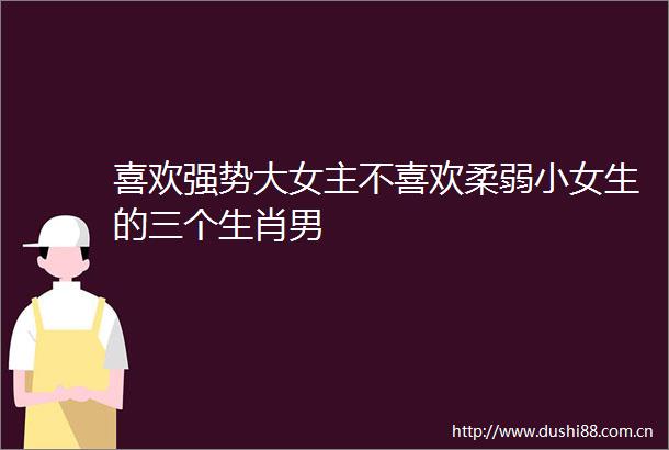 喜欢强势大女主不喜欢柔弱小女生的三个生肖男