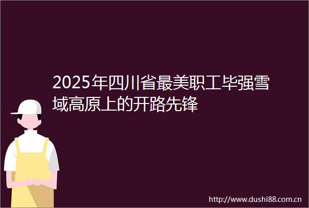2025年四川省最美职工毕强雪域高原上的开路先锋