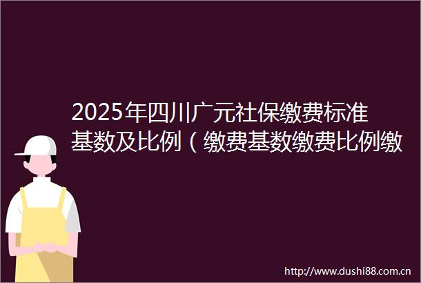 2025年四川广元社保缴费标准基数及比例（缴费基数缴费比例缴费待遇计算）