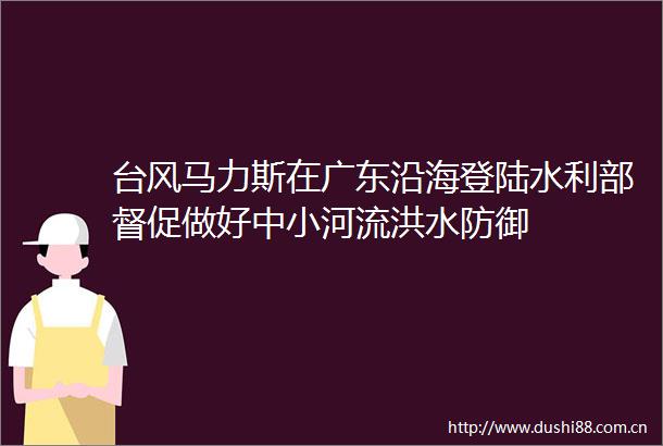 台风马力斯在广东沿海登陆水利部督促做好中小河流洪水防御