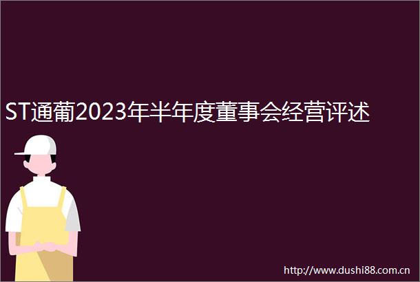 ST通葡2023年半年度董事会经营评述