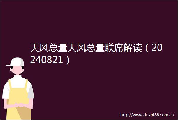 天风总量天风总量联席解读（20240821）