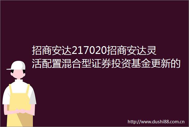 招商安达217020招商安达灵活配置混合型证券投资基金更新的招募说明书二零二四年第一号