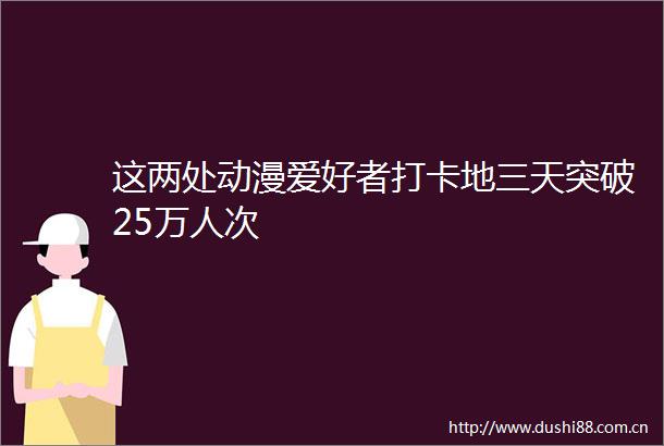 这两处动漫爱好者打卡地三天突破25万人次