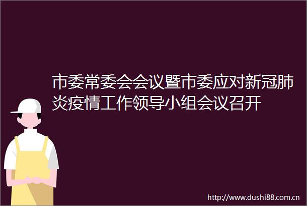 市委常委会会议暨市委应对新冠肺炎疫情工作小组会议召开