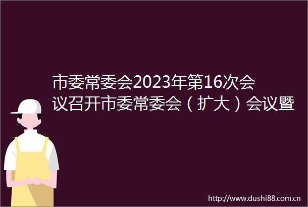 市委常委会2023年第16次会议召开市委常委会（扩大）会议暨全市走找想促活动第二次调研情况交