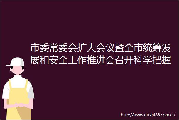 市委常委会扩大会议暨全市统筹发展和安全工作推进会召开科学把握态势聚焦聚力重点统筹发展和安全