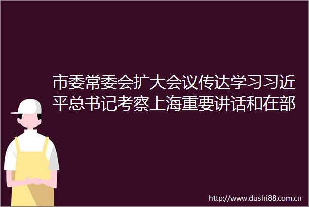 市委常委会扩大会议传达学习总书记考察上海重要讲话和在部分省区市十五五时期经济社会发展座谈会上的重要讲话精神
