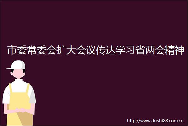 市委常委会扩大会议传达学习省两会精神