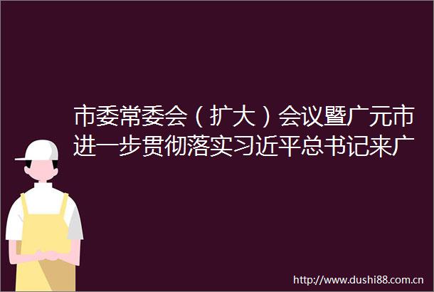 市委常委会（扩大）会议暨广元市进一步贯彻落实总书记来广视察重要指示精神工作小组会议召开