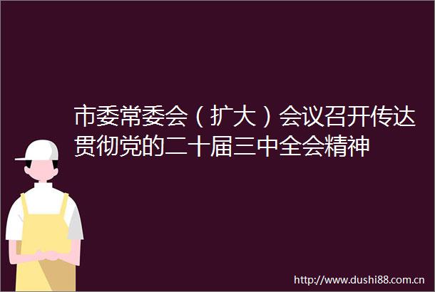 市委常委会（扩大）会议召开传达贯彻党的二十届三中全会精神