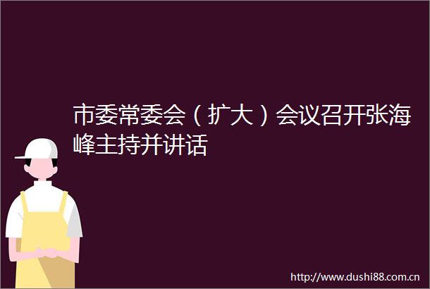 市委常委会（扩大）会议召开张海峰主持并讲话