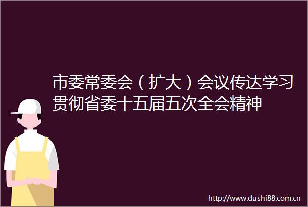 市委常委会（扩大）会议传达学习贯彻省委十五届五次全会精神