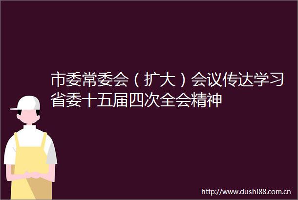 市委常委会（扩大）会议传达学习省委十五届四次全会精神