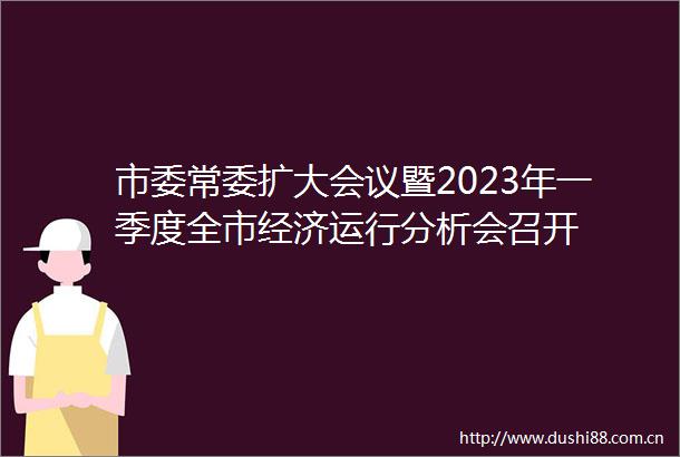 市委常委扩大会议暨2023年一季度全市经济运行分析会召开