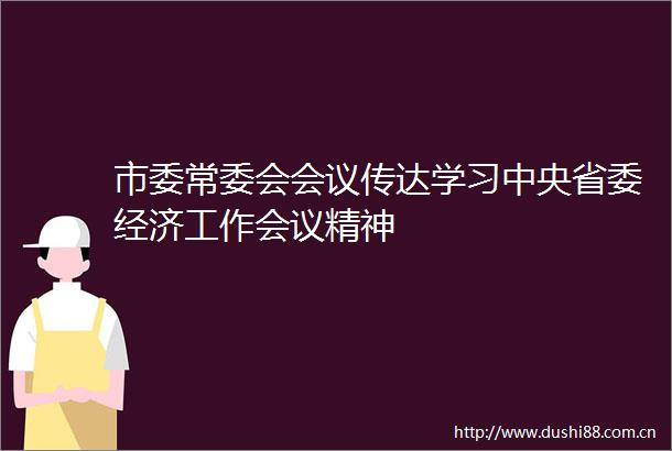 市委常委会会议传达学习中央省委经济工作会议精神