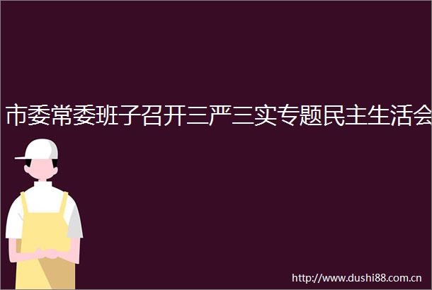 市委常委班子召开三严三实专题民主生活会