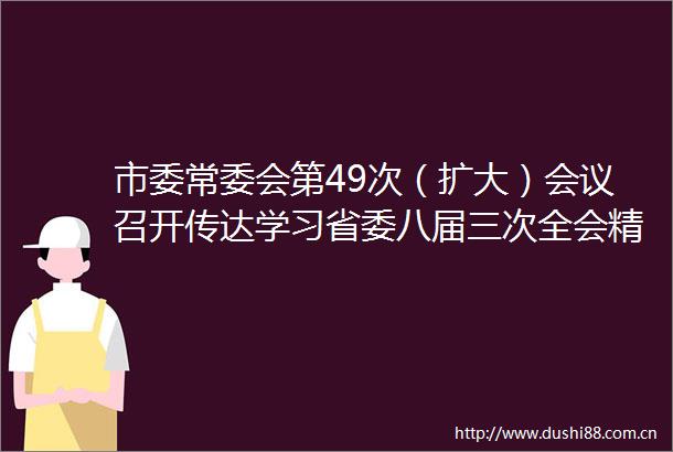 市委常委会第49次（扩大）会议召开传达学习省委八届三次全会精神推动东方经济社会高质量发展