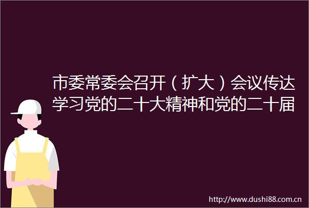 市委常委会召开（扩大）会议传达学习党的二十大精神和党的二十届一中全会精神研究我市贯彻落实意见