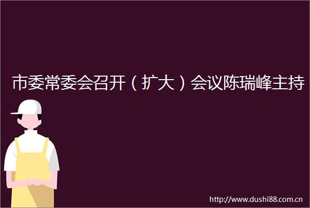 市委常委会召开（扩大）会议陈瑞峰主持