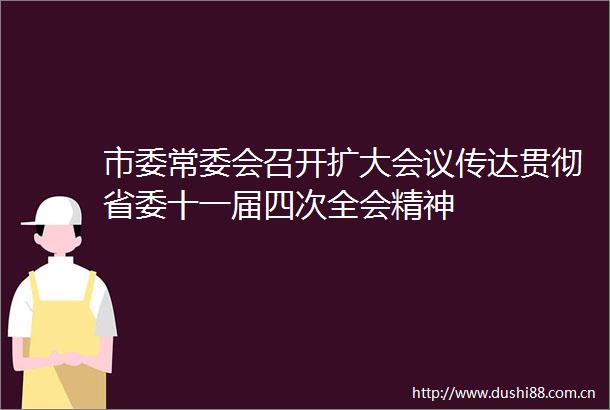 市委常委会召开扩大会议传达贯彻省委十一届四次全会精神