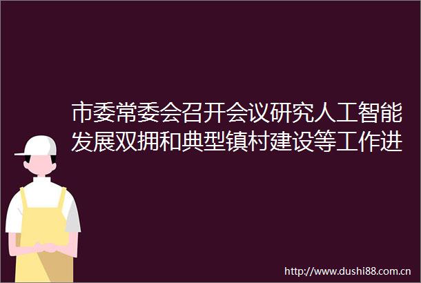 市委常委会召开会议研究人工智能发展双拥和典型镇村建设等工作进一步部署深入贯彻中央八项规定精神学习教育