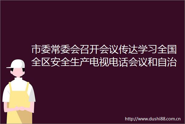 市委常委会召开会议传达学习全国全区安全生产电视电话会议和自治区两会精神研究部署相关工作徐海荣主持并讲话