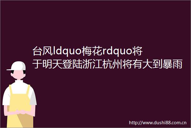 台风ldquo梅花rdquo将于明天登陆浙江杭州将有大到暴雨局部大暴雨注意防范