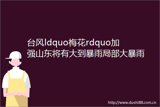 台风ldquo梅花rdquo加强山东将有大到暴雨局部大暴雨
