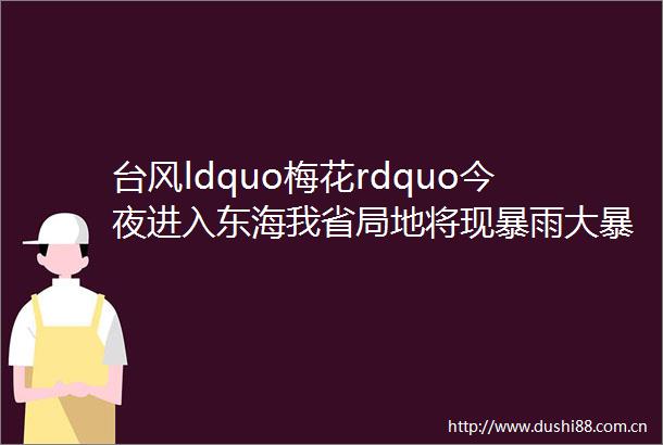 台风ldquo梅花rdquo今夜进入东海我省局地将现暴雨大暴雨