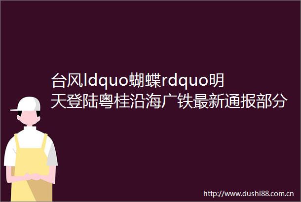台风ldquo蝴蝶rdquo明天登陆粤桂沿海广铁最新通报部分列车停运