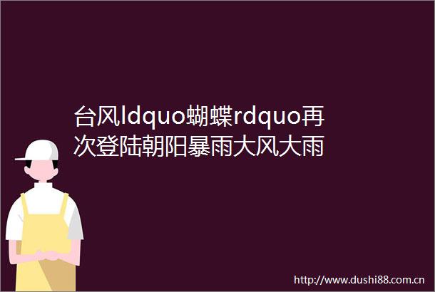 台风ldquo蝴蝶rdquo再次登陆朝阳暴雨大风大雨