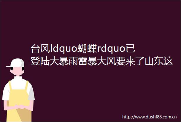 台风ldquo蝴蝶rdquo已登陆大暴雨雷暴大风要来了山东这里有冰雹最新天气预报